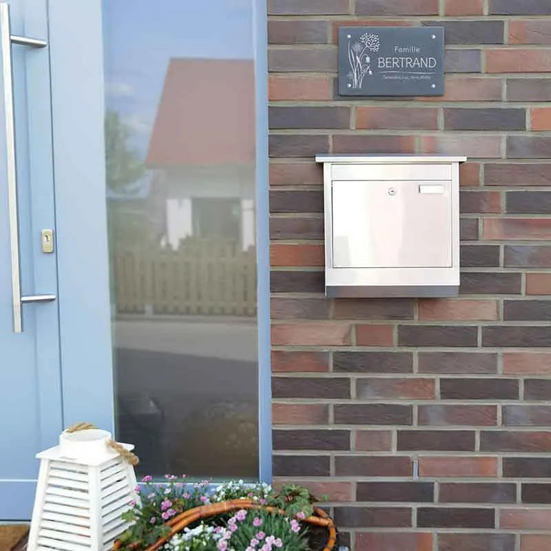 Plaque de porte personnalisée – Impression avec nom de famille – 3 tailles - Plaque de maison fleurs - Image 6