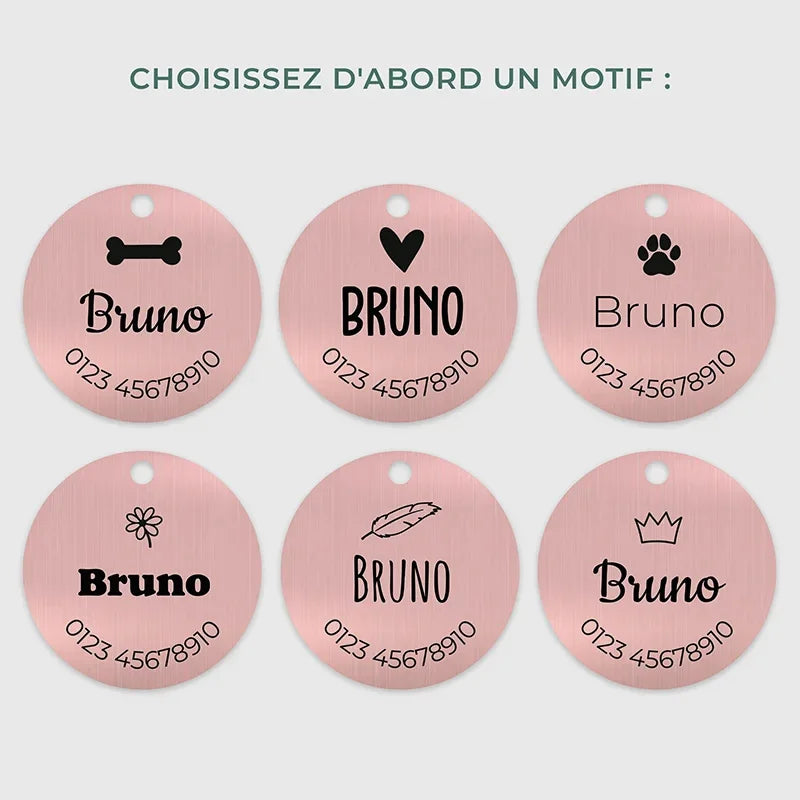 Médaille pour chien personnalisée avec gravure – Plaque d'identification rose - Image 9