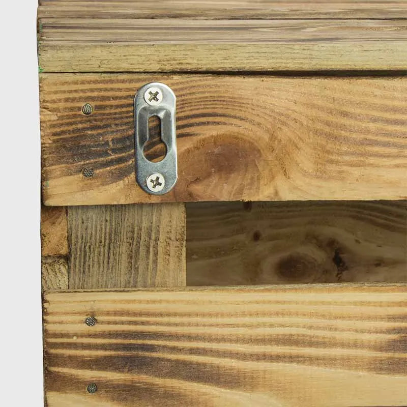 Support mural pour caisses en bois – Set de 2 en fer, argenté - Image 4
