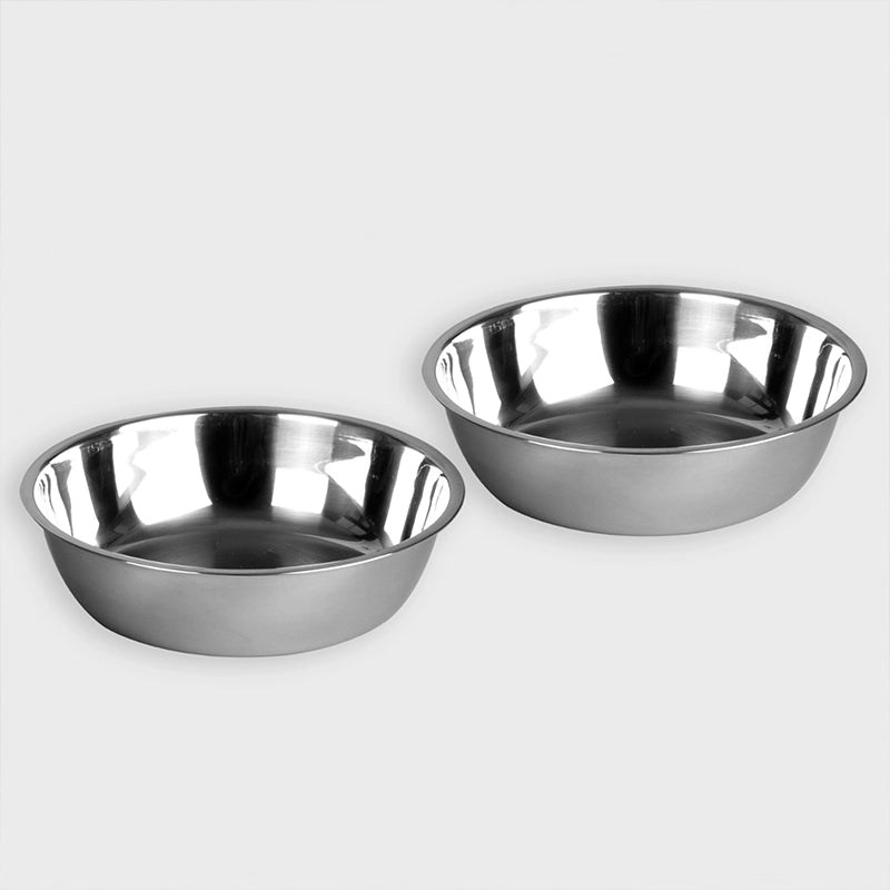 Set de 2 gamelles en acier inoxydable pour chiens et chats - Argenté - Image 9