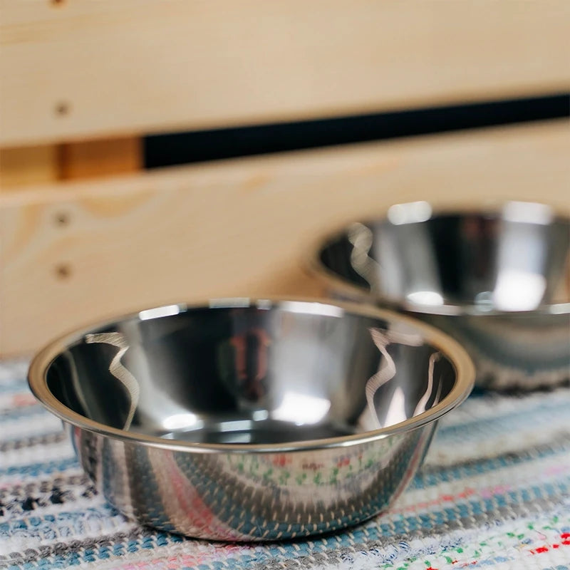 Set de 2 gamelles en acier inoxydable pour chiens et chats - Argenté - Image 8