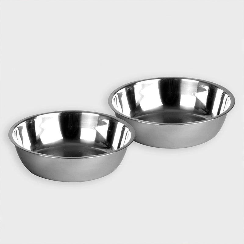 Set de 2 gamelles en acier inoxydable pour chiens et chats - Argenté - Image 10