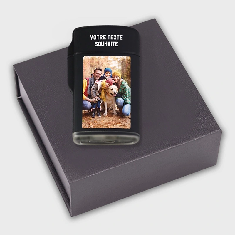 Boîte-cadeau pour briquet – 10 x 10 x 3.8 cm – Noire – Image 1