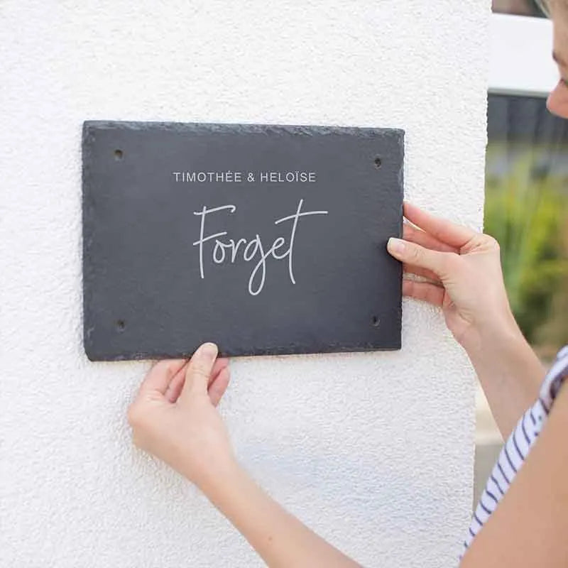 Plaque de porte personnalisée – Impression avec nom de famille – 3 tailles | Plaque de maison Sarre - Image 4
