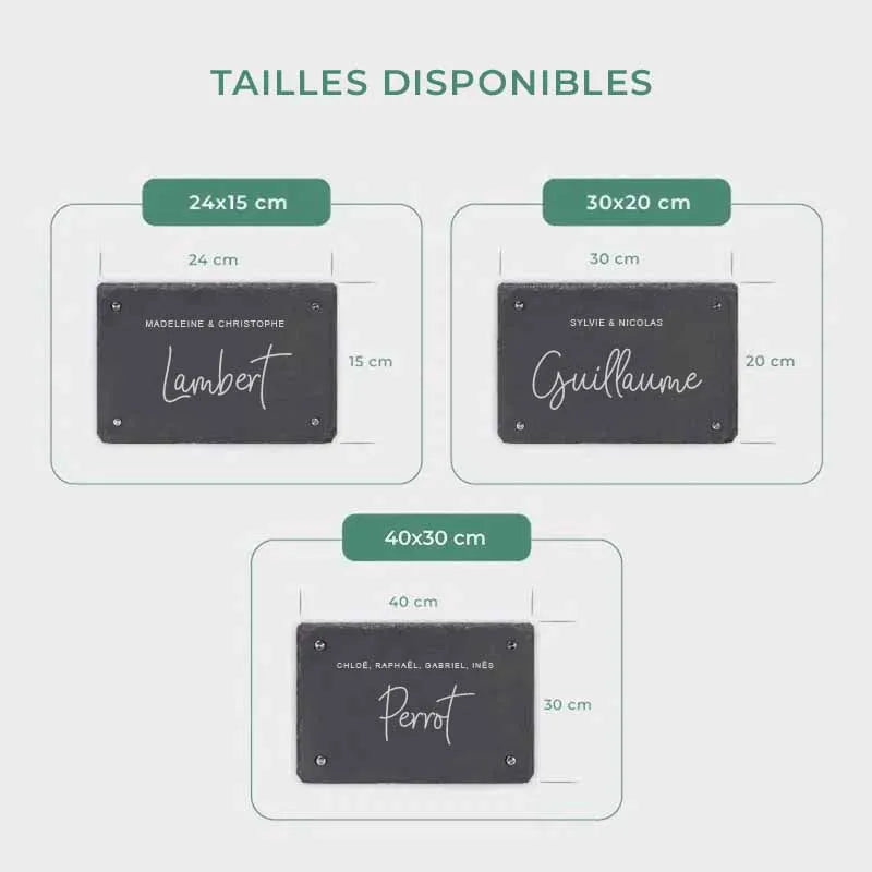 Plaque de porte personnalisée – Impression avec nom de famille – 3 tailles | Plaque de maison Sarre - Image 3