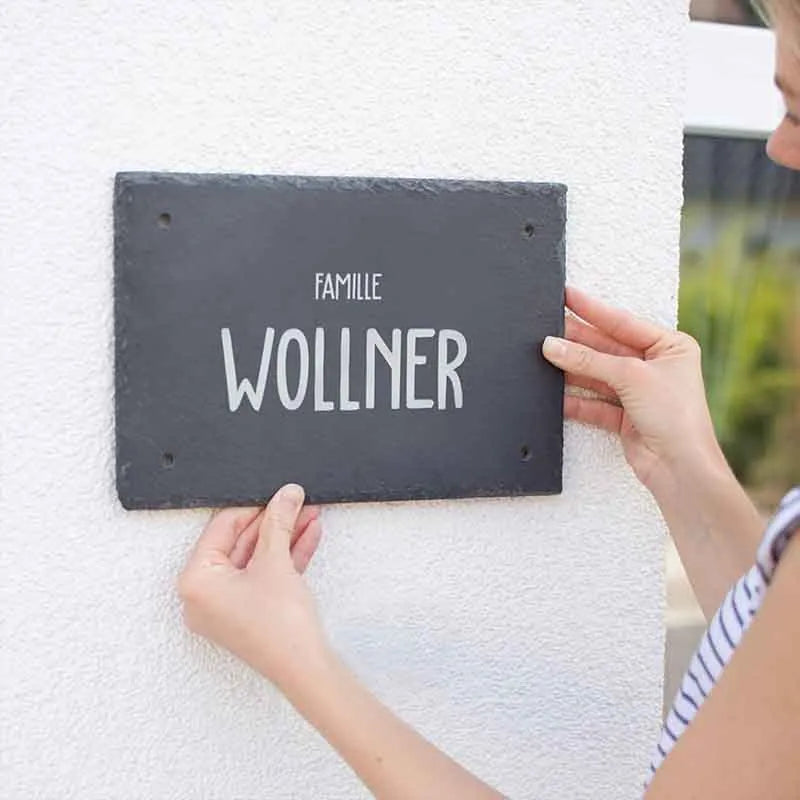 Plaque de porte personnalisée – Impression avec nom de famille – 3 tailles | Plaque maison avec texte souhaité - Image 8
