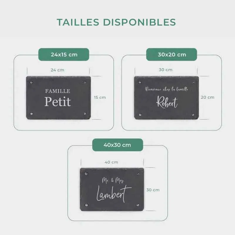 Plaque de porte personnalisée – Impression avec nom de famille – 3 tailles | Plaque maison avec texte souhaité - Image 3