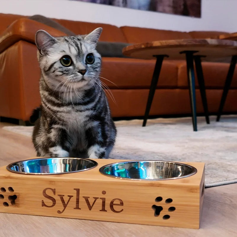 Gamelle pour chat personnalisée avec nom – Station de nourriture pour chat - Image 4