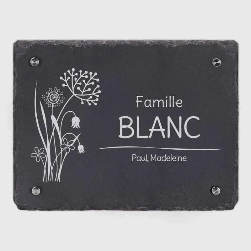 Plaque de porte personnalisée – Impression avec nom de famille – 3 tailles - Plaque de maison fleurs - Image 8