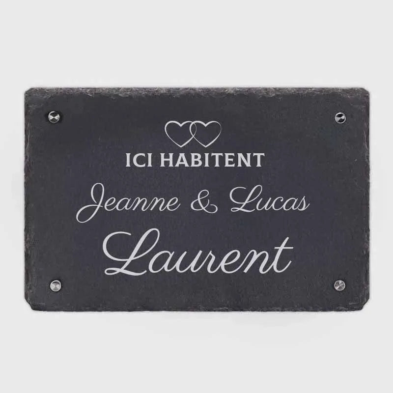 Plaque de porte personnalisée – Impression avec nom de famille – 3 tailles - Plaque de maison cœurs - Image 7