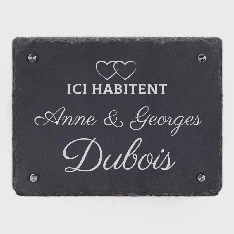Plaque de porte personnalisée – Impression avec nom de famille – 3 tailles - Plaque de maison cœurs - Image 8