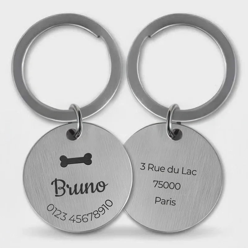 Médaille pour chien personnalisée avec gravure – Plaque d'identification argentée - Image 13