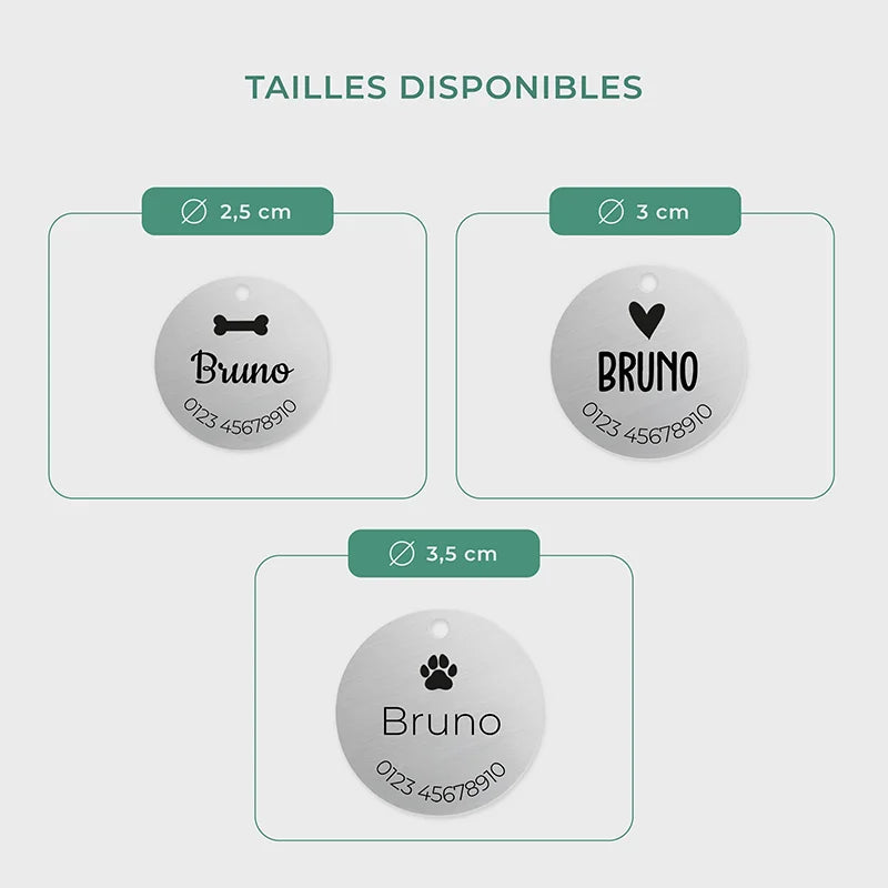 Médaille pour chien personnalisée avec gravure – Plaque d'identification argentée - Image 3