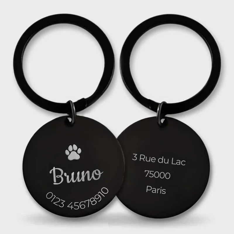 Médaille pour chien personnalisée avec gravure – Plaque d'identification noire - Image 12