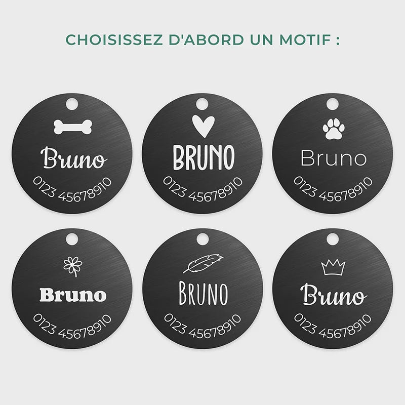 Médaille pour chien personnalisée avec gravure – Plaque d'identification noire - Image 9