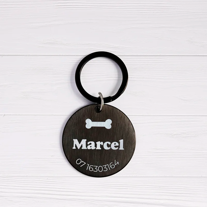 Médaille pour chien personnalisée avec gravure – Plaque d'identification noire - Image 11