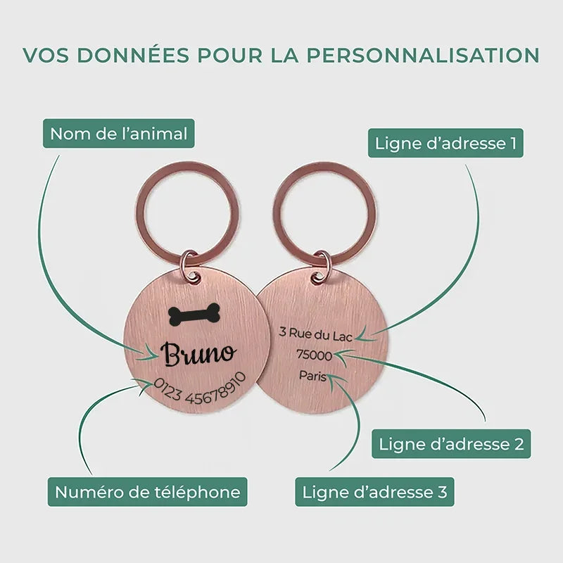 Médaille pour chien personnalisée avec gravure – Plaque d'identification rose - Image 7