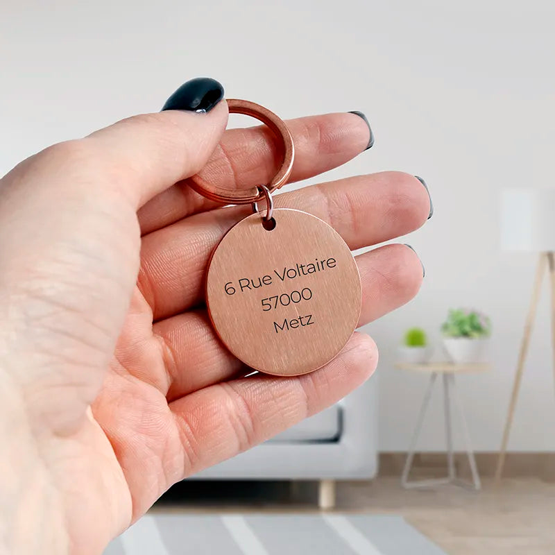 Médaille pour chien personnalisée avec gravure – Plaque d'identification rose - Image 4