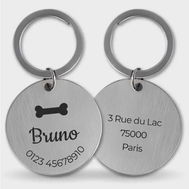 Médaille pour chien personnalisée avec gravure – Plaque d'identification argentée - Image 12