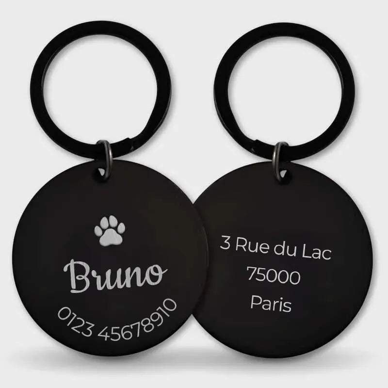 Médaille pour chien personnalisée avec gravure – Plaque d'identification noire - Image 13
