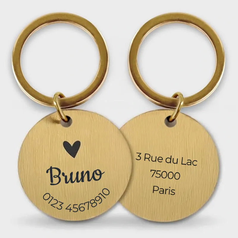 Médaille pour chien personnalisée avec gravure – Plaque d'identification dorée - Image 1