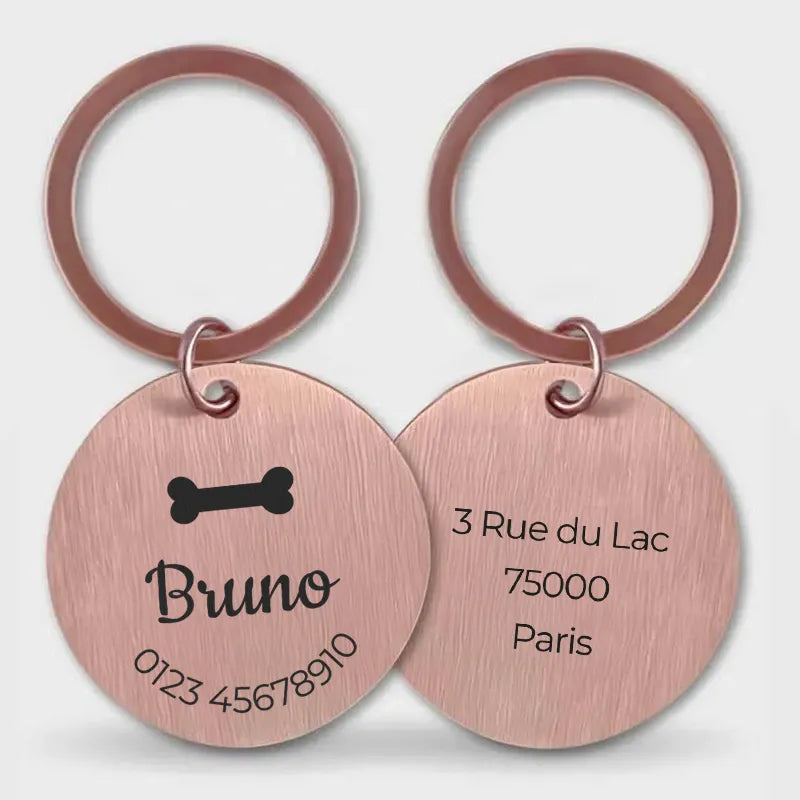 Médaille pour chien personnalisée avec gravure – Plaque d'identification rose - Image 1