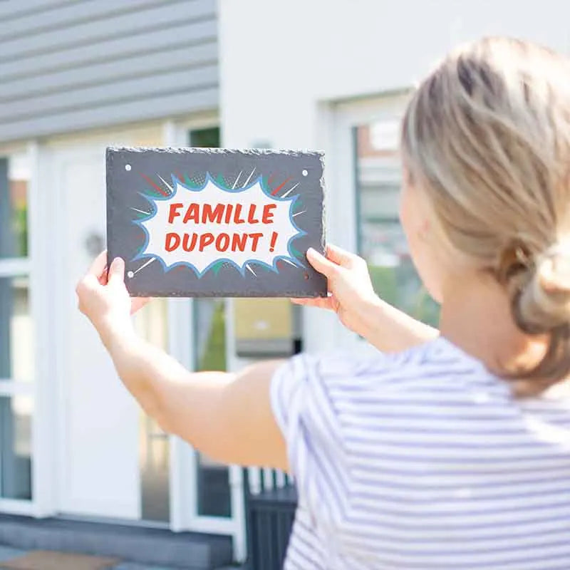 Plaque de porte personnalisée – Impression avec nom de famille – 3 tailles - Plaque maison Comique - Image 2