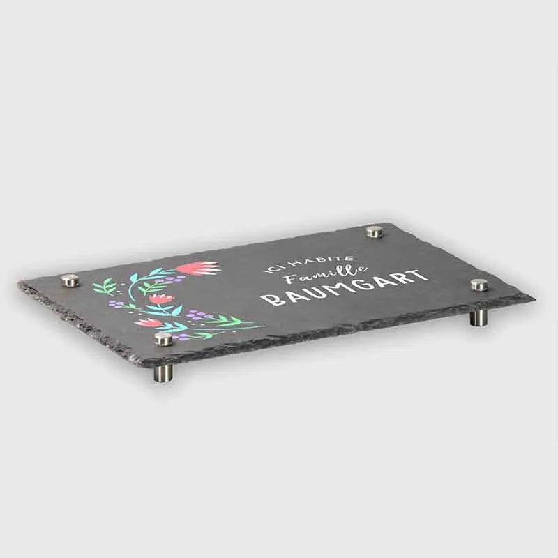Plaque de porte personnalisée – Impression avec nom de famille – 3 tailles - Plaque de maison avec tulipes- Image 6