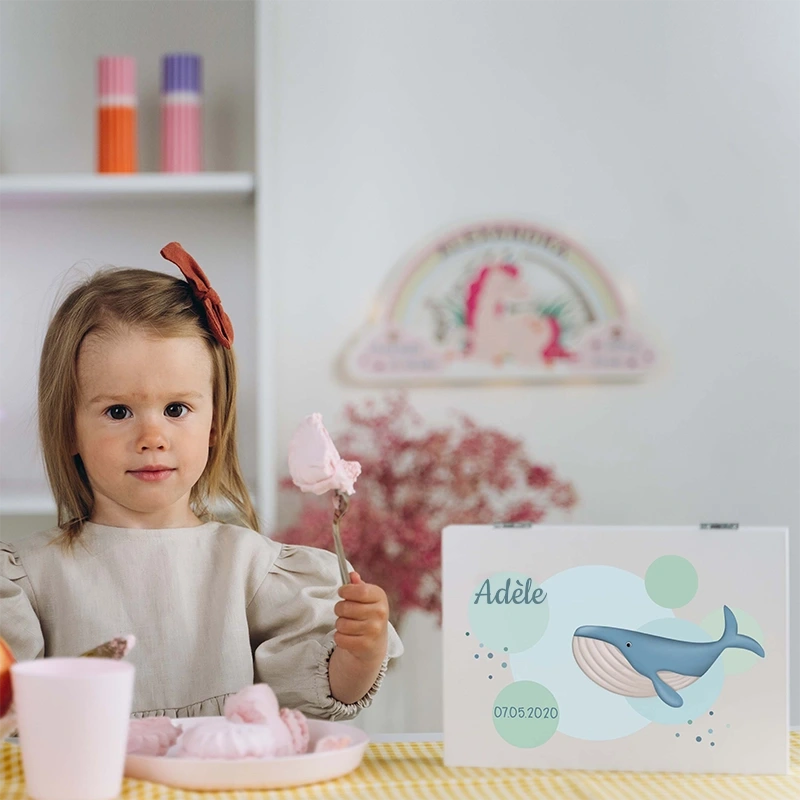 Couverts pour enfants personnalisés avec prénom - Motif Baleine - Image 2