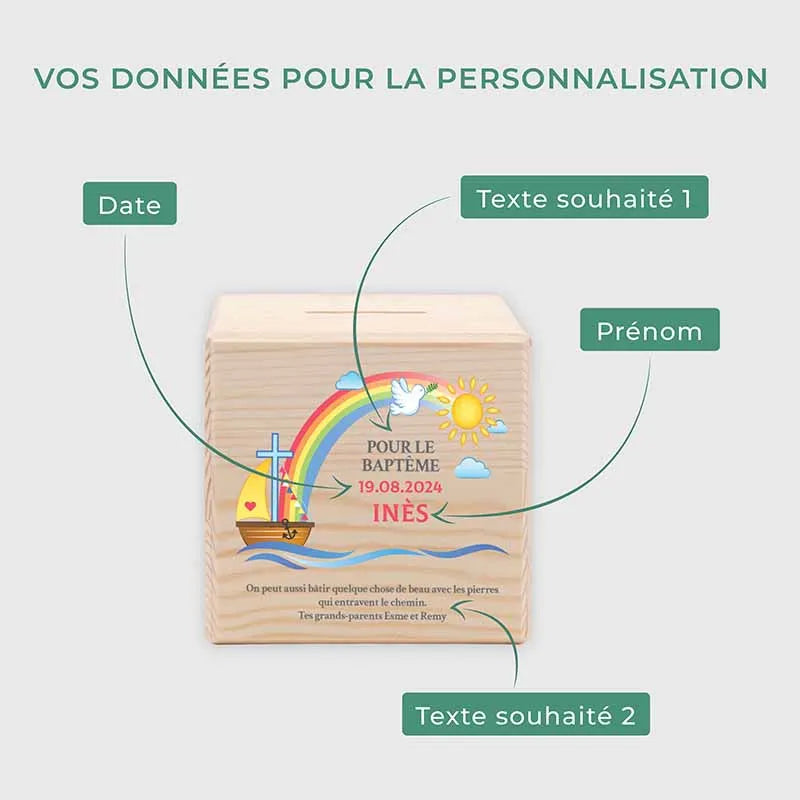 Tirelire enfant personnalisée avec prénom - Après le Déluge - Image 3