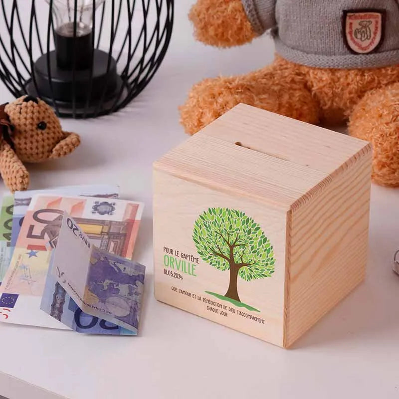 Tirelire enfant personnalisée avec prénom - Arbre de Vie - Image 4