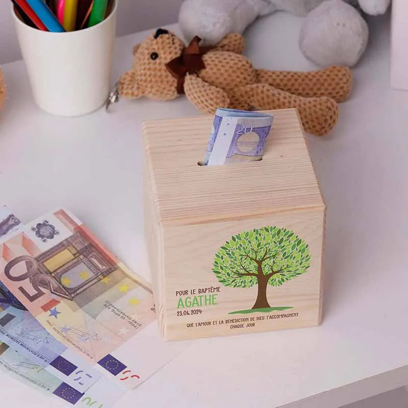 Tirelire enfant personnalisée avec prénom - Arbre de Vie - Image 6