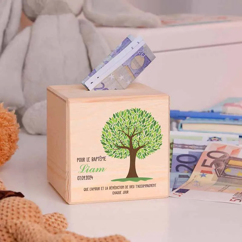 Tirelire enfant personnalisée avec prénom - Arbre de Vie - Image 8