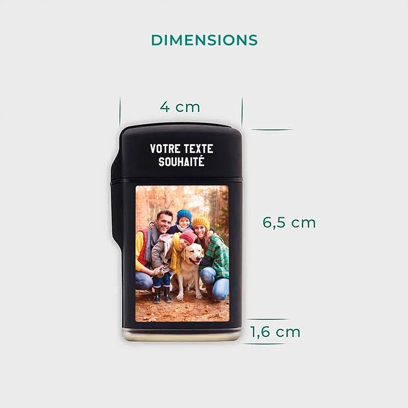 Briquet personnalisé avec photo pour homme – Motif photo couleur, noir - Image 5