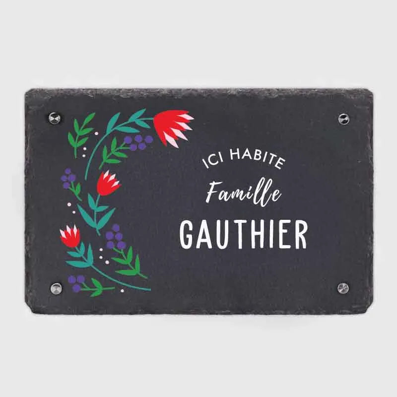 Plaque de porte personnalisée – Impression avec nom de famille – 3 tailles - Plaque de maison avec tulipes - Image 8