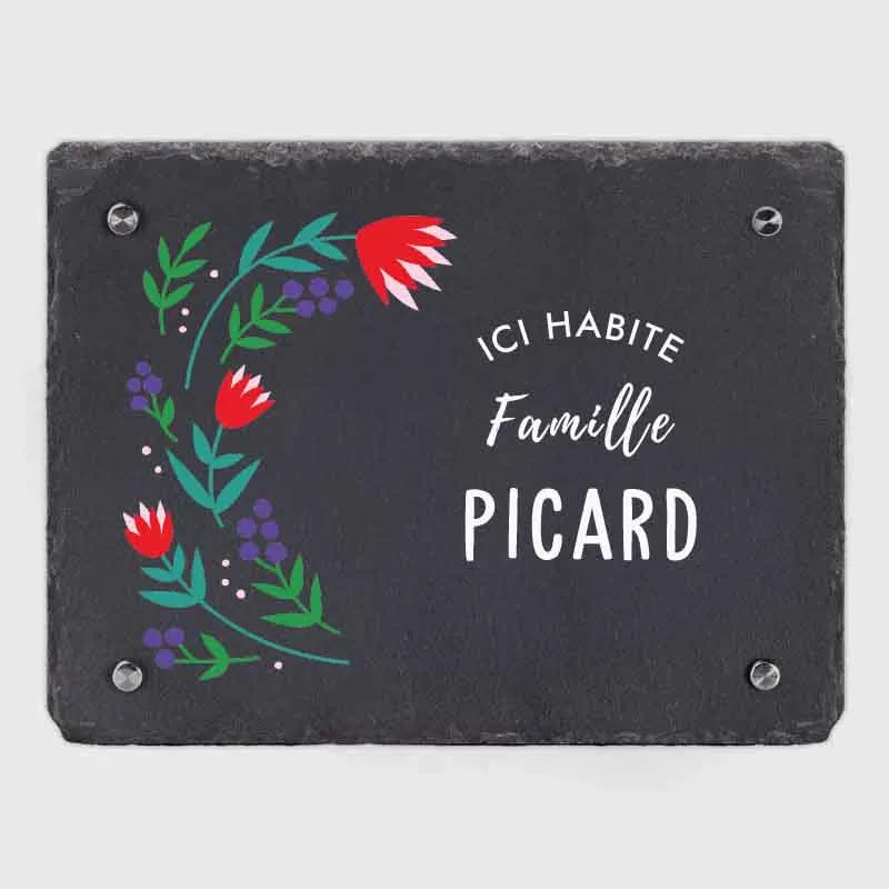 Plaque de porte personnalisée – Impression avec nom de famille – 3 tailles - Plaque de maison avec tulipes - Image 9