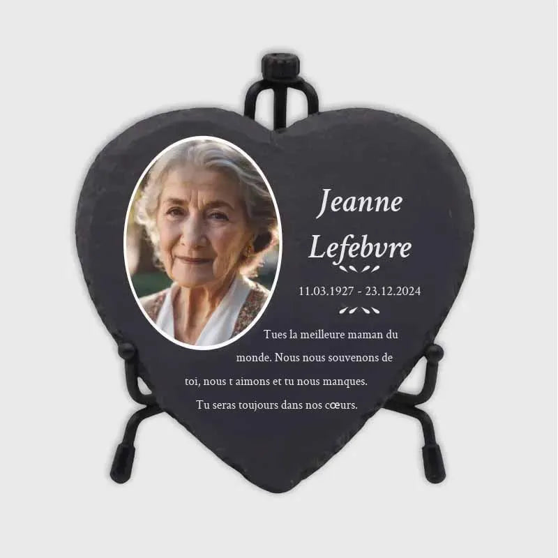 Plaque funéraire personnalisée en forme de cœur avec photo - Souvenir, 3 tailles - Image 10
