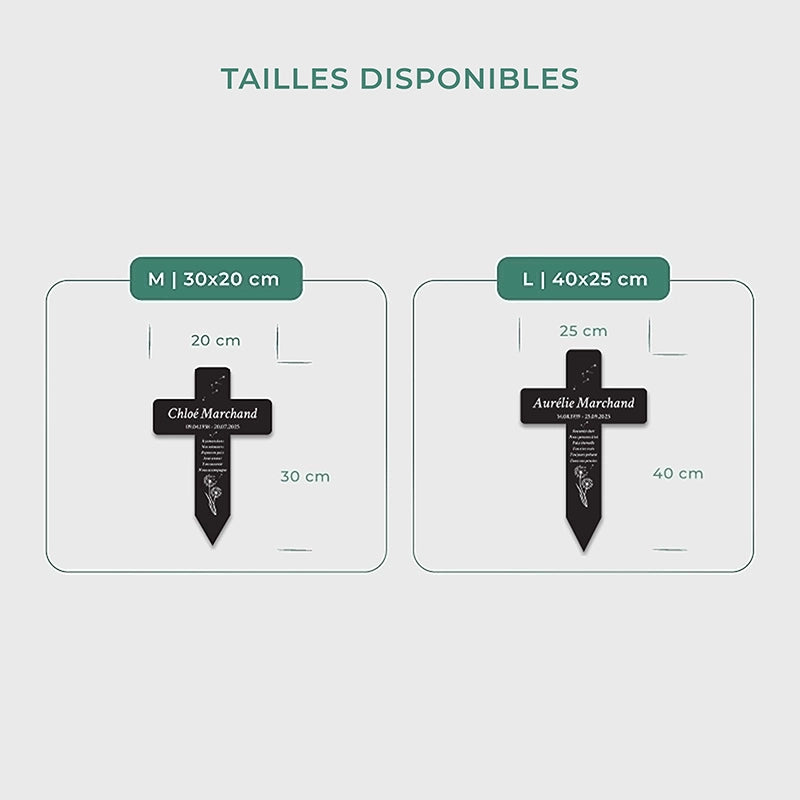 Croix funéraire personnalisée, acrylique – Ornement de tombe avec nom – Pissenlit, 2 tailles - Image 3