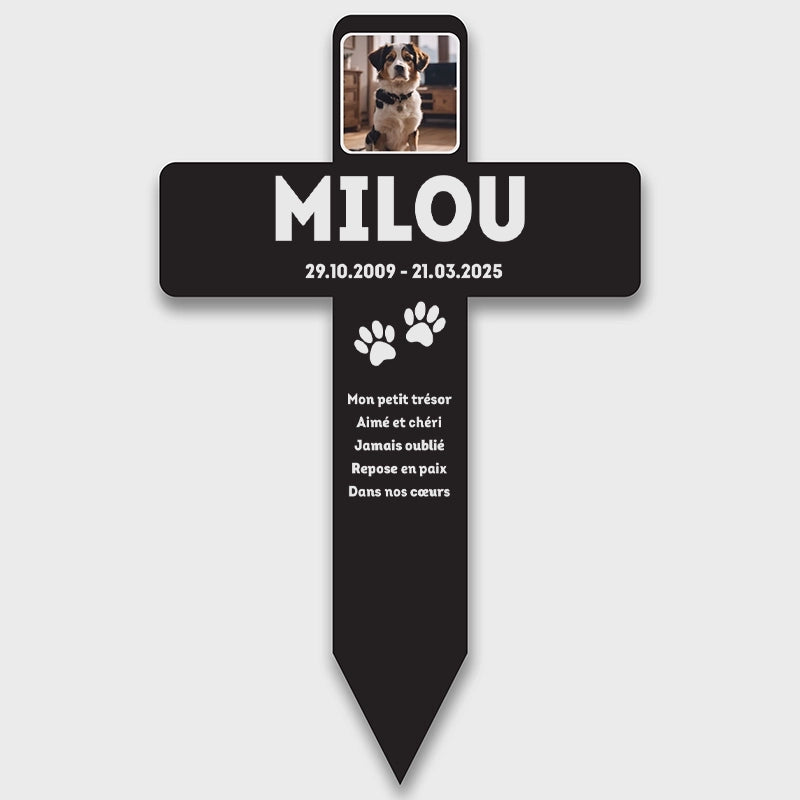 Croix funéraire en acrylique personnalisée avec photo pour chien, chat – Souvenir, 2 tailles - Image 10