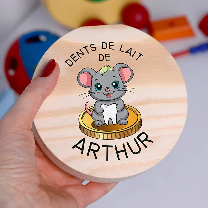 Boîte à dents de lait personnalisée avec prénom - Boîte à dents pour enfants avec la Petite Souris - Image 4