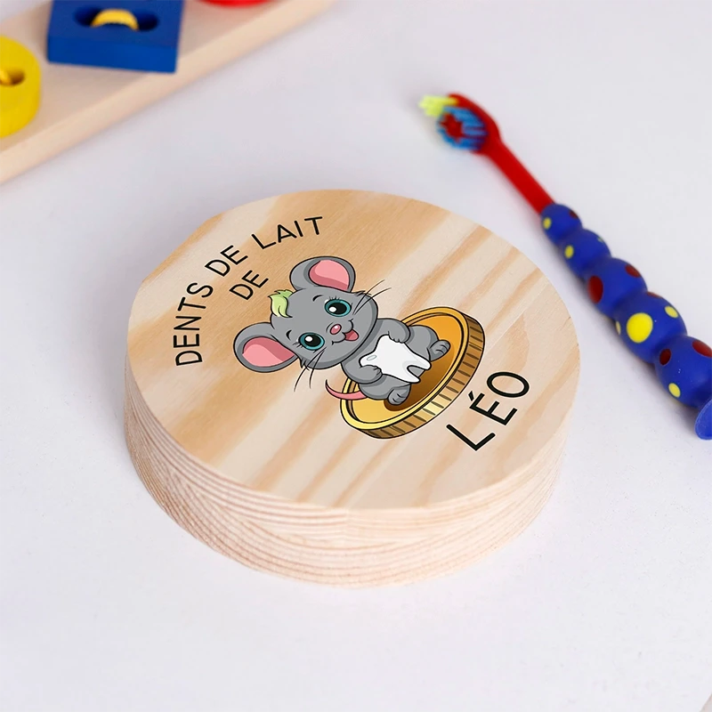 Boîte à dents de lait personnalisée avec prénom - Boîte à dents pour enfants avec la Petite Souris - Image 6