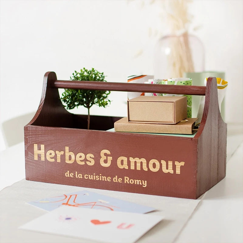 Panier-cadeau personnalisé avec texte au choix – Coffret cadeau & boîte cadeau | Boîte à outils avec gravure souhaitée - Image 15