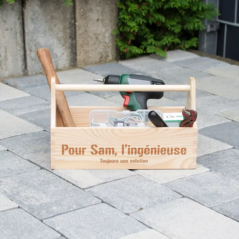 Panier-cadeau personnalisé avec texte au choix – Coffret cadeau & boîte cadeau | Boîte à outils avec gravure souhaitée - Image 4