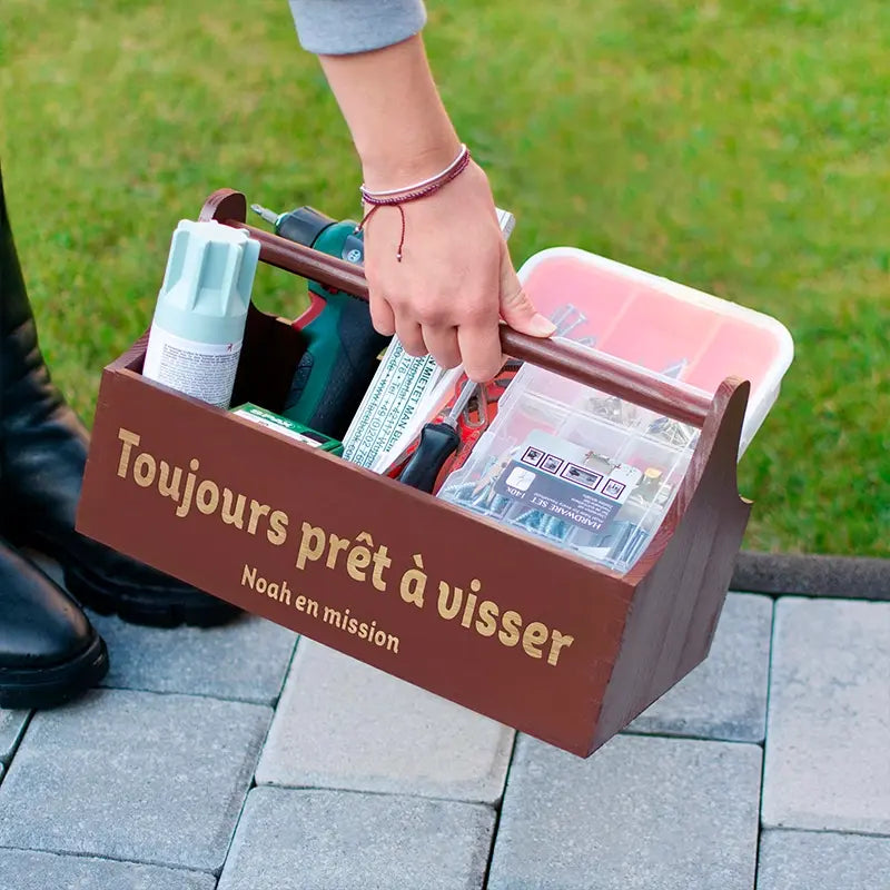 Panier-cadeau personnalisé avec texte au choix – Coffret cadeau & boîte cadeau | Boîte à outils avec gravure souhaitée - Image 10