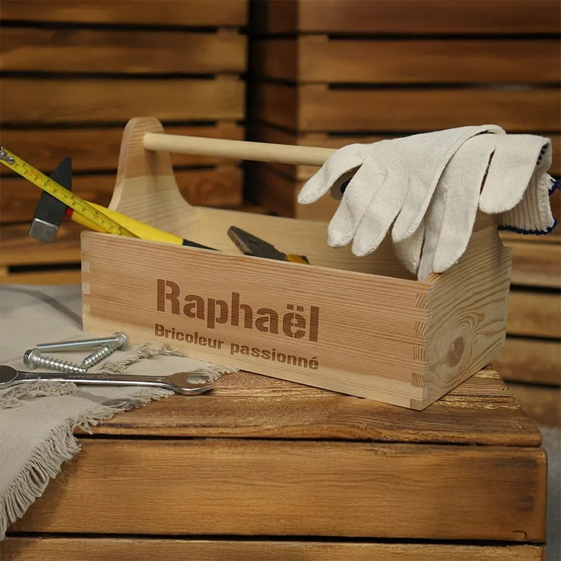 Panier-cadeau personnalisé avec texte au choix – Coffret cadeau & boîte cadeau | Boîte à outils avec gravure souhaitée - Image 13