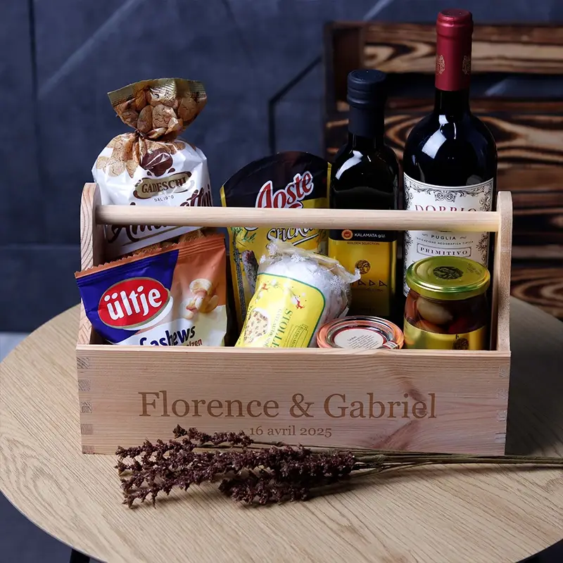 Panier-cadeau personnalisé avec texte au choix – Coffret cadeau & boîte cadeau | Boîte à outils avec gravure souhaitée - Image 14